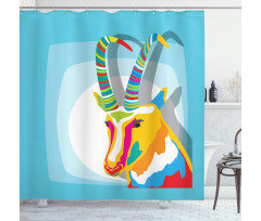 Pop Art Colorful Portrait Shower Curtain