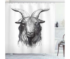 Wild Ruminant Mammal Head Shower Curtain