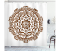 Monochrome Circles Ornate Shower Curtain