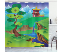 Cartoon Chinese Forest Shower Curtain