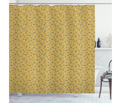 Doodle Dots Nuts Pattern Shower Curtain