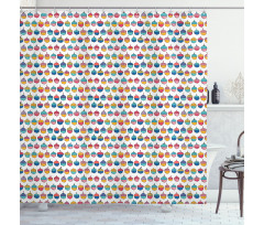 Abstract Colorful Nuts Shower Curtain