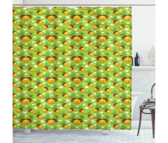 Love Nature Hearts Leaves Shower Curtain