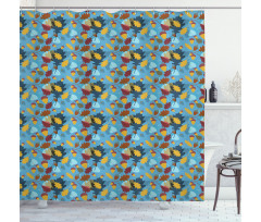 Abstract Overlapped Piece Shower Curtain