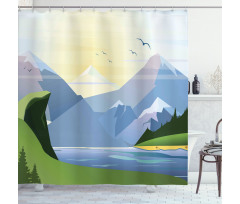Refreshing Outdoors Shower Curtain