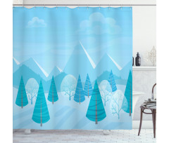 Christmas Pines Alps Shower Curtain