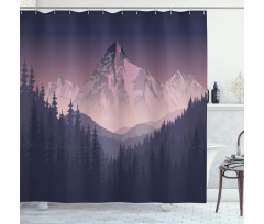 Foggy Mountain Range Shower Curtain