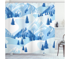 Snowy Fir Forest Shower Curtain