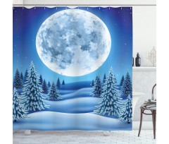 Snowy Hills Pattern Shower Curtain