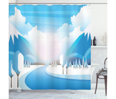 Pastoral River Scene Shower Curtain