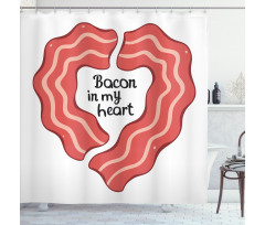 Yummy Bacon in My Heart Shower Curtain
