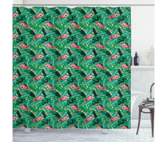 Tropical Chameleons Shower Curtain
