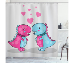 Lover Couple Hearts Shower Curtain