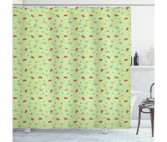 Doodle Bugs on Leaves Shower Curtain