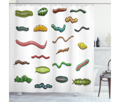 Cartoon Caterpillar Shower Curtain
