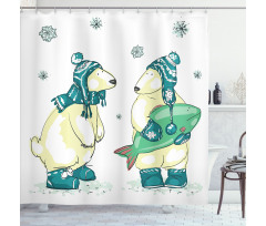 Friends Fish Xmas Shower Curtain