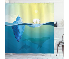 Ice Melting in Ocean Shower Curtain