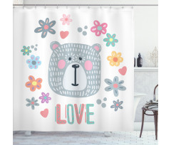 Funny Doodle Face Shower Curtain