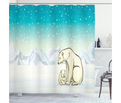 Arctic Animal Family Shower Curtain