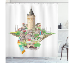 Historic Galata Tower Shower Curtain