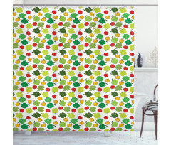 Clover Leaves Floral Shower Curtain