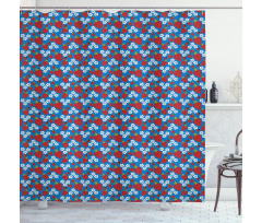 Strawberry and Flowers Shower Curtain