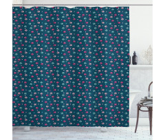 Vibrant Colors Hearts Shower Curtain