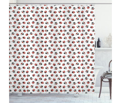 Cartoon Beetle Design Shower Curtain