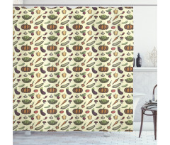 Vegan Mushrooms Shower Curtain