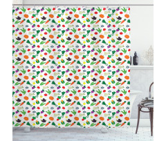 Zucchini Peppers Shower Curtain