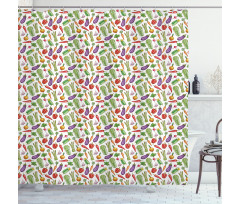 Detailed Food Shower Curtain
