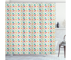 Abstract Fruit Pattern Shower Curtain