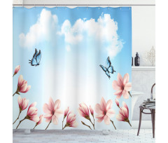 Magnolia Branches Bugs Shower Curtain