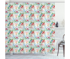 Exotic Parrot Flower Shower Curtain