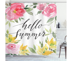 Hand Lettering Summer Shower Curtain