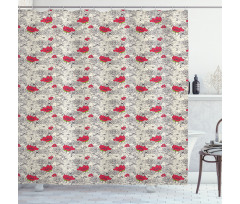 Blossoming Spirng Botany Shower Curtain