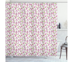 Aquarelle Style Flowers Shower Curtain