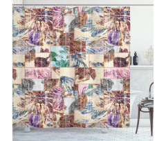 Grunge Abstract Floral Art Shower Curtain