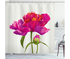 Flower and Vibrant Petals Shower Curtain