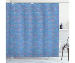 Scribbled Linear Clouds Shower Curtain