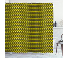 Bumble Bee Honeycomb Ogee Shower Curtain