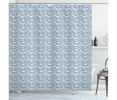 Rainfalls and Puffy Clouds Shower Curtain