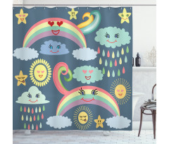 Nursery Weather Rainbow Shower Curtain