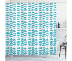 Doodle Clouds Emotions Shower Curtain