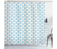 Nursery Theme Doodle Cloud Shower Curtain