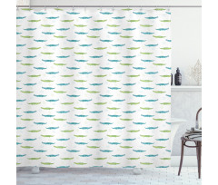 Watercolor Crocodiles Shower Curtain