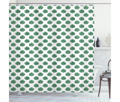 Evergreen Monstera Leaf Shower Curtain