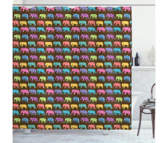 Animals with Circles Shower Curtain