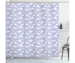 White Crowned Cranes Shower Curtain