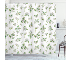 Watercolor Sprouts Shower Curtain